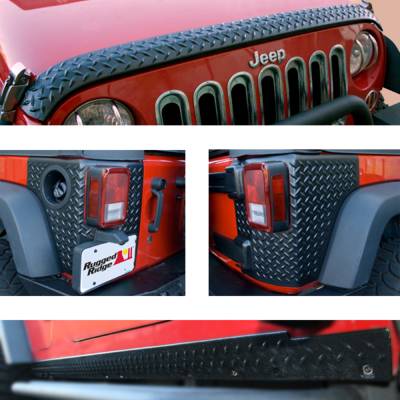 Rugged Ridge - Rugged Ridge 11651.51 5-Piece Body Armor Guard Kit for Jeep Wrangler