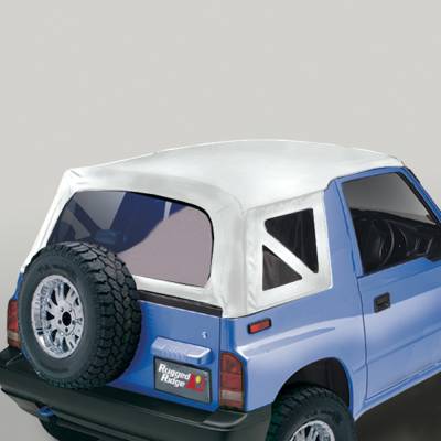 Rugged Ridge - Rugged Ridge 53703.52 Soft Top White Denim Clear Windows 95-98 Suzuki Sidekicks
