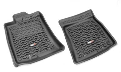 Rugged Ridge - Rugged Ridge 82904.30 Floor Liner Front Pair Black for FJ Cruiser w/hook