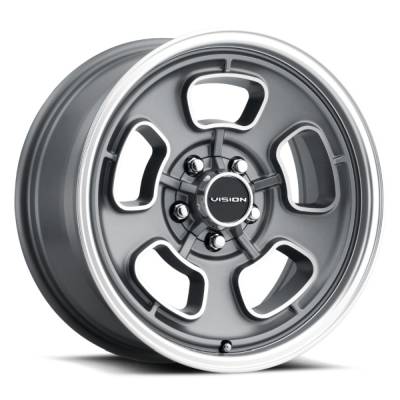 Vision Wheel - Vision Wheels 148-7884SGMF19 148 Shift 17x8 6x5.5 19mm Matte Gray/Machined