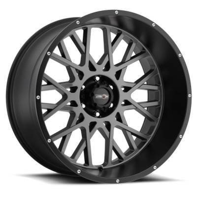 Vision Wheel - Vision Wheels 412-2985ABL12 412 Rocker 20x9 5x5.5 12mm Gray Matte w/Black Lip