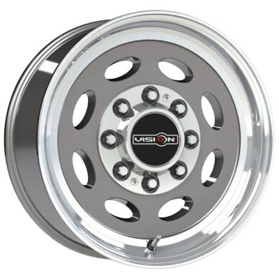 Vision Wheel - Vision Wheels 81 Hauler Single 19.5x7.5 8x6.5 0mm Matte Gray 81A-9781GML0NR