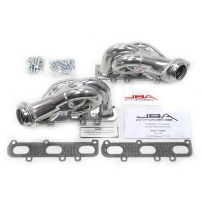 JBA Racing Headers - JBA Headers 1-5/8" Shorty Stainless Headers Ceramic 11-17 Mustang 3.7L 1618SJS