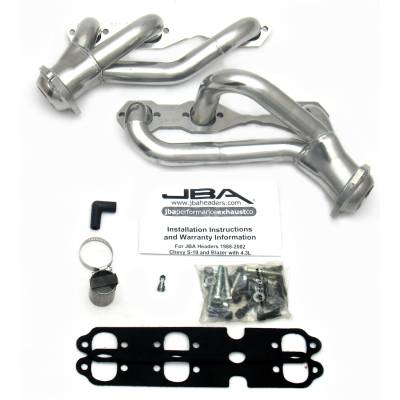 JBA Racing Headers - JBA Headers 1.5" Shorty Stainless Headers Ceramic S10/S15 4.3L 1840S-4JS