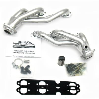 JBA Racing Headers - JBA Headers 1840SJS 1.5" Shorty Stainless Headers Silver Ceramic for GM C/K 4.3L