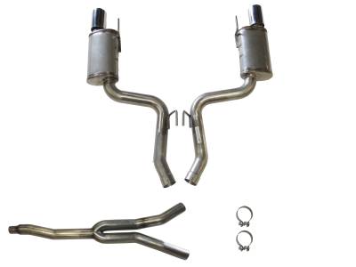 JBA Racing Headers - JBA Headers Split Rear 3" Cat-Back Exhaust System 15-20 Mustang 30-2648