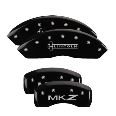 MGP Caliper Covers - MGP Caliper Covers 36018SLCZBK Front/Rear 4pc Gloss Black Lincoln MKZ