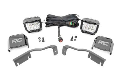 Rough Country Suspension Systems - Rough Country 71068 A-Pillar 3" LED Ditch Light Kit-Flood for 22-26 Frontier