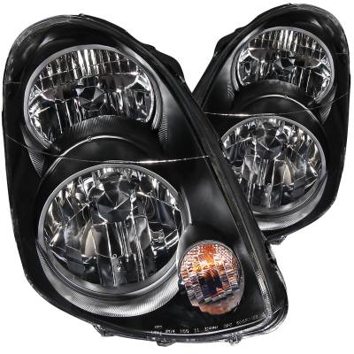 Anzo USA - Anzo USA 121172 Black Crystal Headlight Set for 03-04 G35