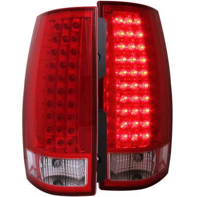 Anzo USA - Anzo USA Chrome LED Red/Clear Lens Taillight Set Suburban/Tahoe/Yukon 311082