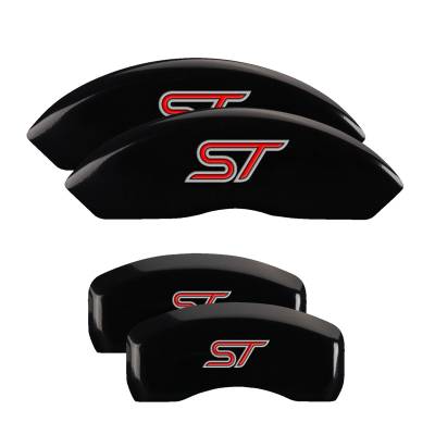 MGP Caliper Covers - MGP Caliper Covers 10252SST1BK F/R 4pc Engraved ST No Bolts Black