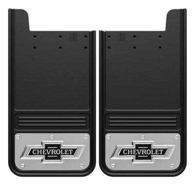Gatorback - Gatorback 12"x23" Universal Black Mud Flaps Chevrolet Logo GB1223C