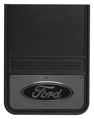 Gatorback - Gatorback 14"x18" Universal Black Mud Flaps Ford Oval Logo GM1418F-B