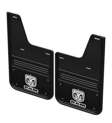 Gatorback - Gatorback 12" Black Rear Mud Flaps for Ram Pickups GCR33R-RVW