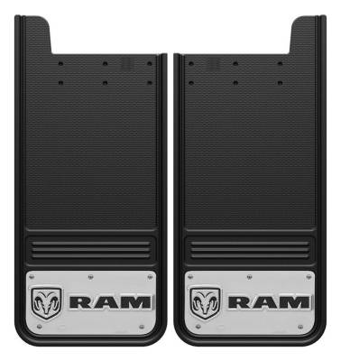Gatorback - Gatorback 12"x26" Universal Black Mud Flaps for Ram Head Logo GB1226RH