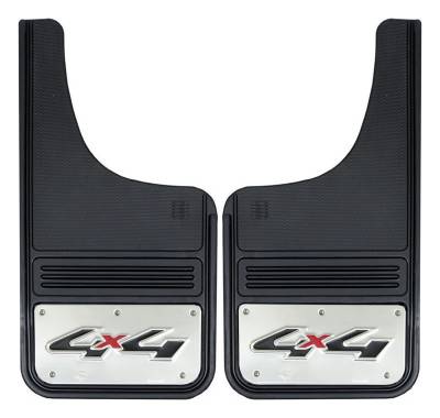 Gatorback - Gatorback 12"x23" Cut-Style Black Mud Flaps 4x4 Logo GB1223CUT4X4