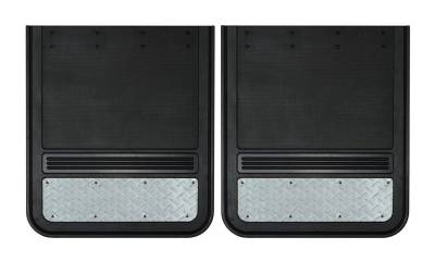 Gatorback - Gatorback 21"x24" Rear Dually Black Mud Flaps Tread Brite GB2124TB