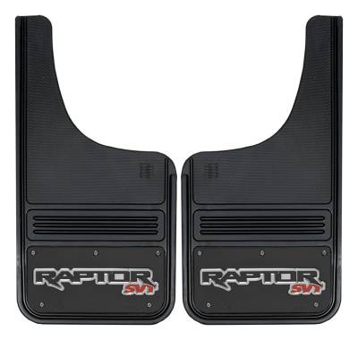 Gatorback - Gatorback GB1223CUTSVT-FULL 12"x23" Cut-Style Black Mud Flaps Raptor Logo