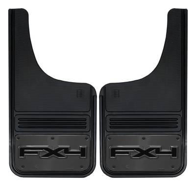 Gatorback - Gatorback GM1223CUTFX4 12"x23" Cut-Style Black Mud Flaps FX4 Logo