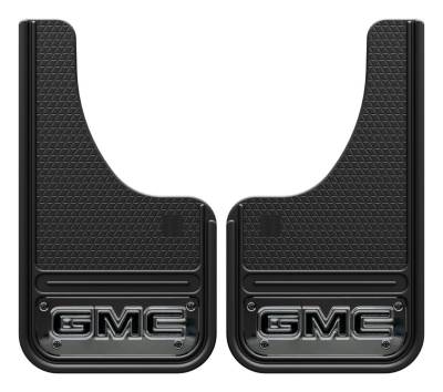 Gatorback - Gatorback Mini Cut-Style 10"x18" Mud Flaps-Gun Metal GMC Logo GM1018CUTG