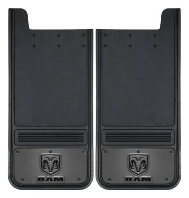 Gatorback - Gatorback 12"x26" Universal Black Mud Flaps for Ram Head Logo GM1226RV