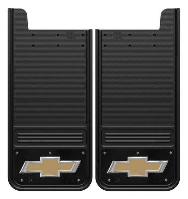 Gatorback - Gatorback 12"x26" Universal Black Mud Flaps Bowtie Logo GB1226BT-GFULL