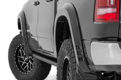 Rough Country Suspension Systems - Rough Country SF1 Fender Flares Black Crystal for 19-24 Ram 1500 F-D319201-DX8