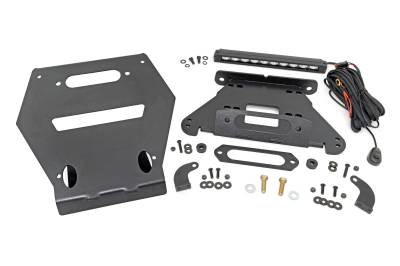 Rough Country Suspension Systems - Rough Country 93140 Front 10" Slimline Winch Mount Black for Polaris RZR Pro R