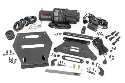 Rough Country Suspension Systems - Rough Country 92063 Front Winch Mount Kit w/Winch Black for Polaris RZR Pro R