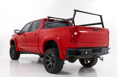 Rough Country Suspension Systems - Rough Country Aluminum Cargo Bed Rack Black 19-26 Silverado/Sierra 5.8' 10201