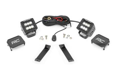 Rough Country Suspension Systems - Rough Country 70079 A-Pillar 2" LED Ditch Light Kit-Flood for 14-21 Cherokee KL