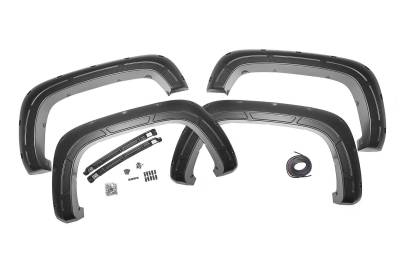 Rough Country Suspension Systems - Rough Country A-C12011-GBA Defender Fender Flares Black 20-26 Silverado HD