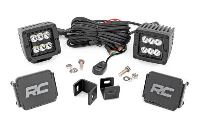 Rough Country Suspension Systems - Rough Country A-Pillar 2" LED Ditch Light Kit-Spot for 22-25 Toyota Tundra 71071