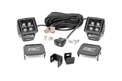Rough Country Suspension Systems - Rough Country A-Pillar 2" LED Ditch Light Kit-Spot for 22-25 Toyota Tundra 71073