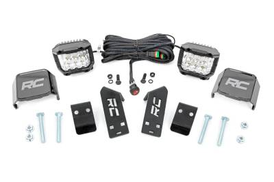 Rough Country Suspension Systems - Rough Country 93078 A-Pillar 3" LED Pod Ditch Light Kit for Polaris RZR Pro XP