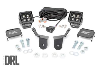 Rough Country Suspension Systems - Rough Country 92011 A-Pillar 2" LED Pod Ditch Light Kit for Honda Pioneer 1000