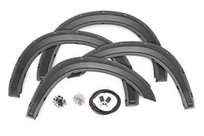 Rough Country Suspension Systems - Rough Country F-D21011A Black Pocket Fender Flares for 11-18 Ram 2500/3500