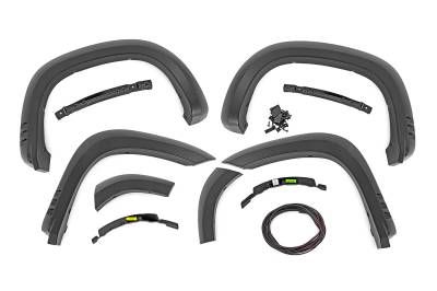 Rough Country Suspension Systems - Rough Country SF1 Fender Flares Black 19-24 Silverado 1500 F-C319201A