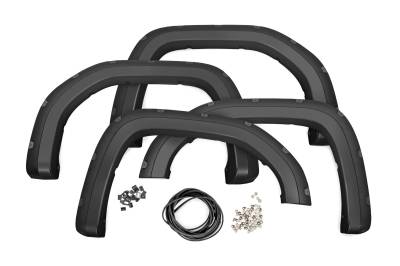 Rough Country Suspension Systems - Rough Country F-C11950A Black Pocket Fender Flares for 19-26 GMC Sierra 1500