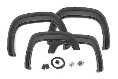 Rough Country Suspension Systems - Rough Country Pocket Fender Flares Black 07-13 Sierra 1500 5.8' F-G10717-GBA
