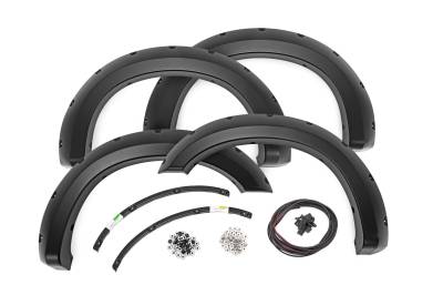 Rough Country Suspension Systems - Rough Country F-F21111A Black Pocket Fender Flares for 11-16 Ford Super Duty