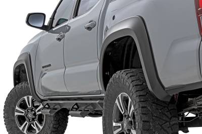 Rough Country Suspension Systems - Rough Country S-T11621 Sport Fender Flares Black for 16-23 Toyota Tacoma