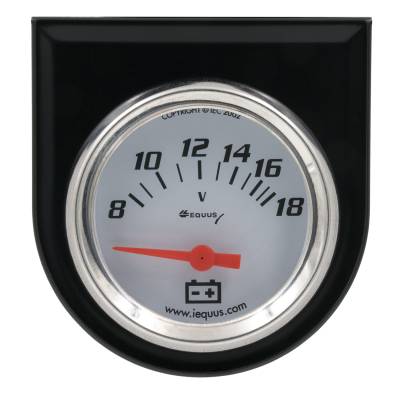 Equus - Equus E5268 Gauge Console Volt 2" 18V Wht Dial Black Panel 5000 Series