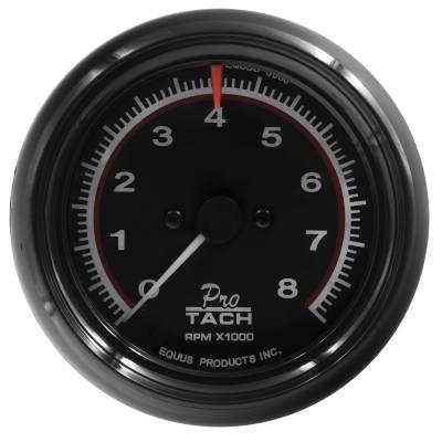 Equus - Equus E6088 Gauge Tachometer 3-3/8" 8k RPM Blk Dial Blk Case 6000 Series