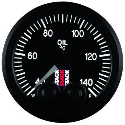 Stack - Stack ST3509 Gauge OIL TEMP PRO-CONTROL 52MM Black 40-140C 1/8" NPF Male