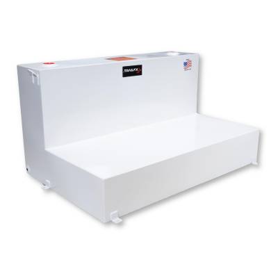 TrailFX - TrailFX 21180SW Liq Transfer Tank 80 Gal L-Shaped White Steel Vent Lockable Cap