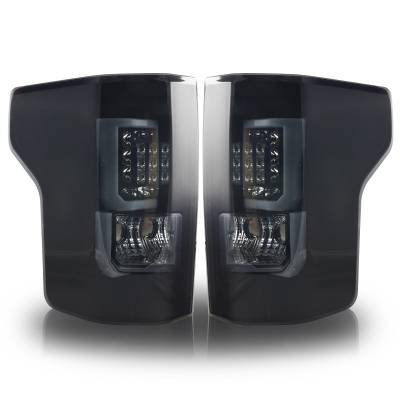 Winjet - Winjet CTWJ-0440-BS Black Smoke LED Taillights for 15-17 Ford F150