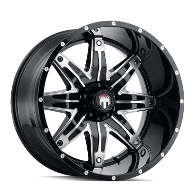 American Truxx - American Truxx AT185 Lonestar 22x12 5x5.0 -44mm Black/Machined AT185-22273BM-44