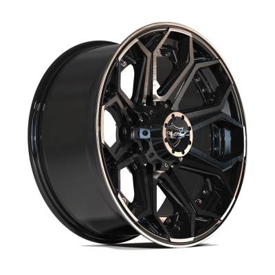 4PLAY - 4PLAY Wheels 4P80R-20090-8170-0BBT 4P80R 20x9 8x170 0mm Gloss Black/Brushed