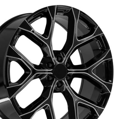 OE Wheels LLC - OE Wheels CV98B 26x10 6x5.5 24mm Black/Milled CV98B-26100-6550-24BM